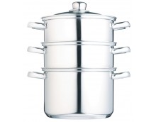 Kitchen Craft Clear View 3-Tier Stainless Steel Steamer 20cm